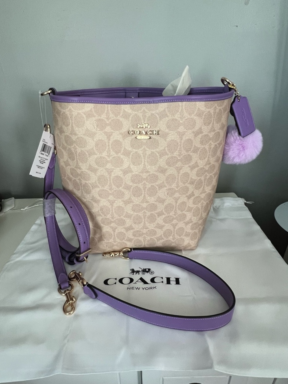 Coach City Large Bucket Bag In Signature Canvas - Picture 9 of 10